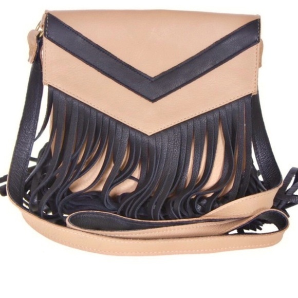 J. J. WINTERS Chevron Fringe Tassel Crossbody Bag - Picture 1 of 8